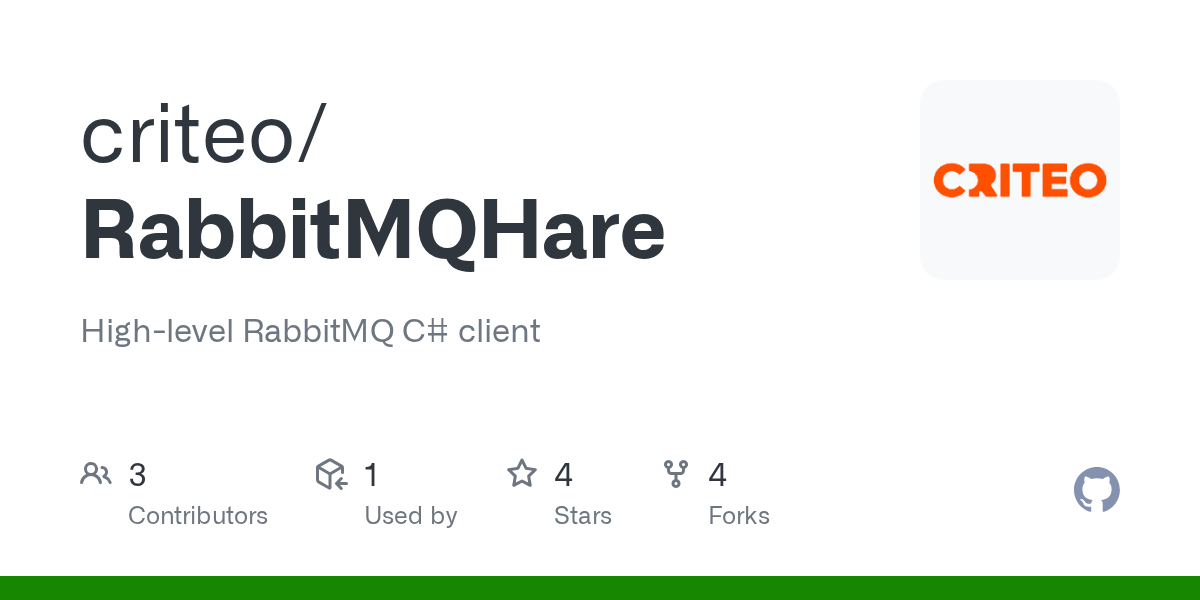 GitHub criteo/RabbitMQHare Highlevel RabbitMQ C client