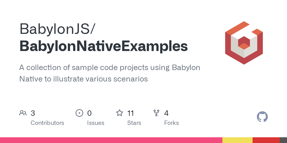 GitHub BabylonJS/BabylonNativeExamples A collection of sample code