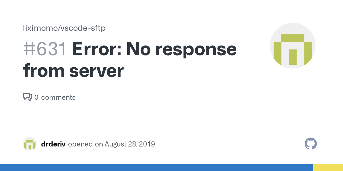 Error No response from server · Issue 631 · liximomo/vscodesftp · GitHub