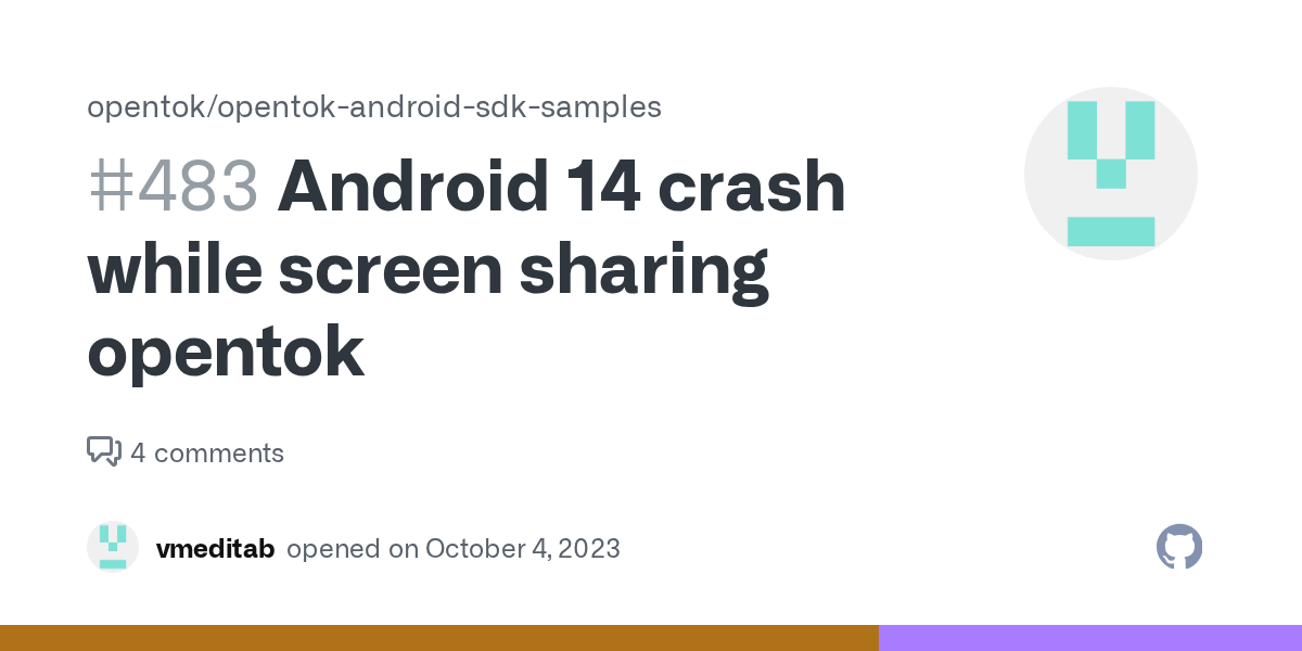 Android 14 crash while screen sharing opentok · Issue 483 · opentok