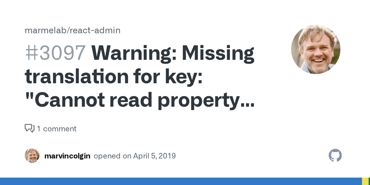 Warning Missing translation for key "Cannot read property