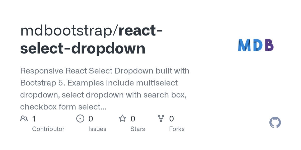 GitHub mdbootstrap/reactselectdropdown Responsive React Select