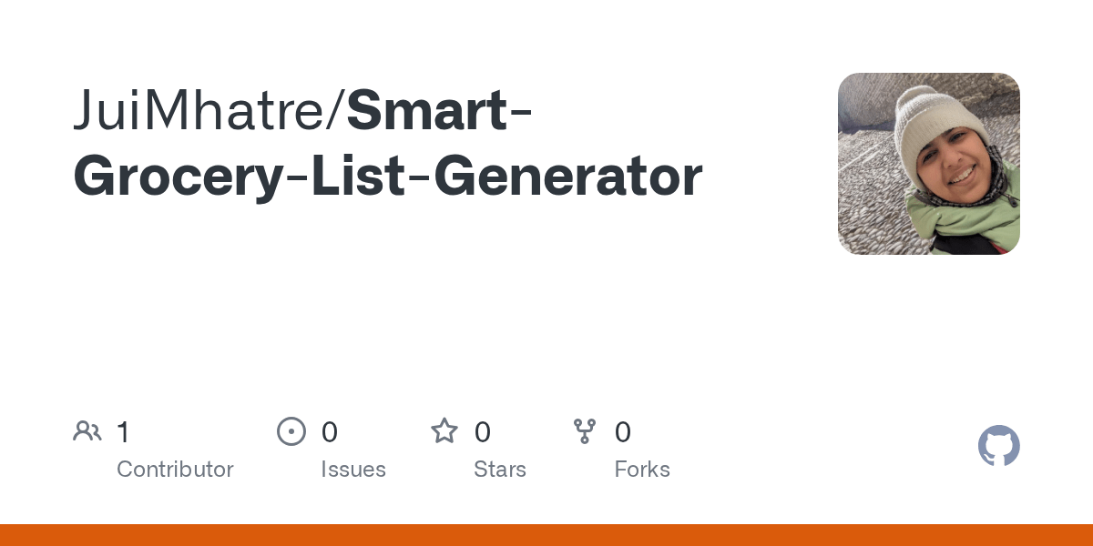 GitHub JuiMhatre/SmartGroceryListGenerator