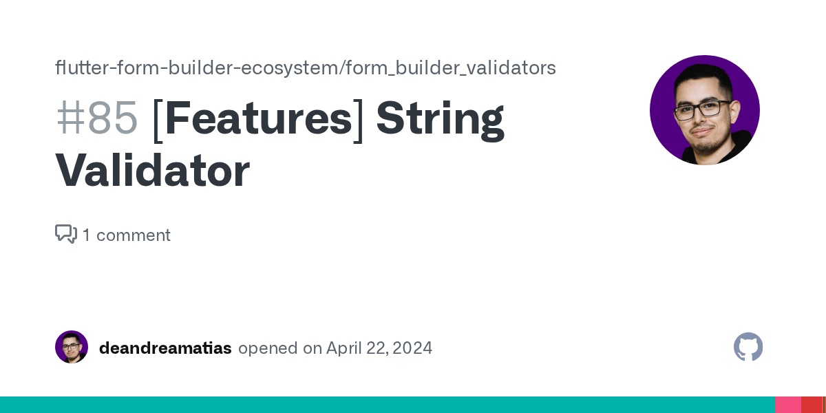 [Features] String Validator · Issue 85 · flutterformbuilder