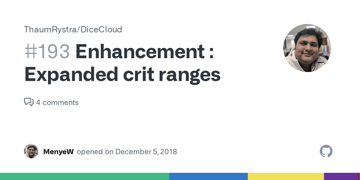 Enhancement Expanded crit ranges · Issue 193 · ThaumRystra/DiceCloud