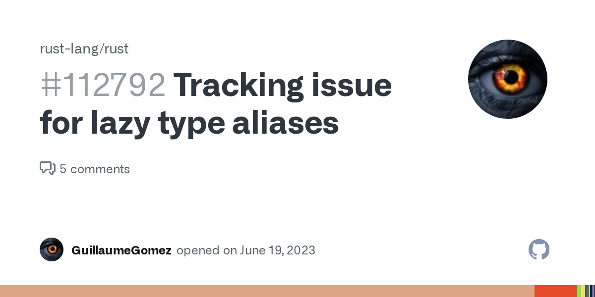 Tracking Issue for `type_alias_type` feature flag · Issue 112792