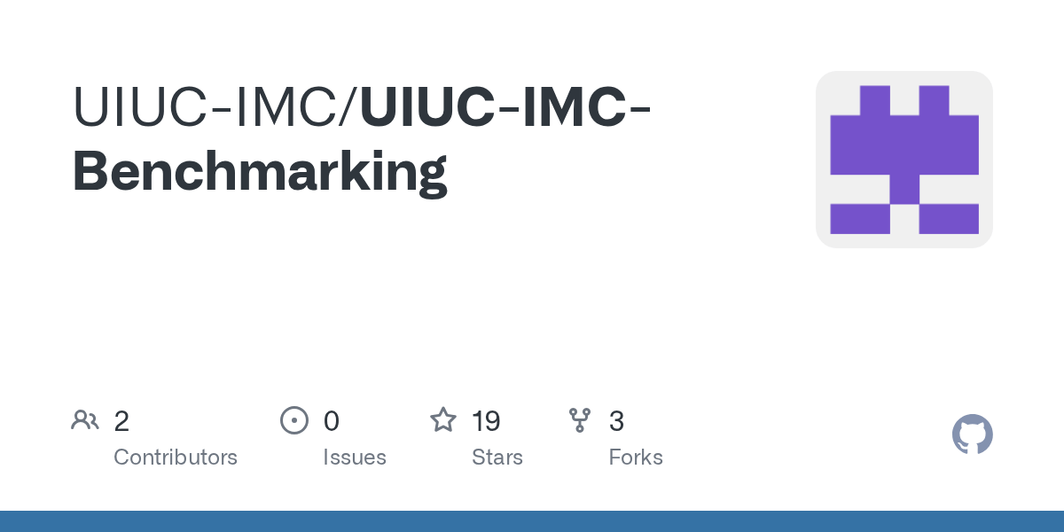 GitHub UIUCIMC/UIUCIMCBenchmarking