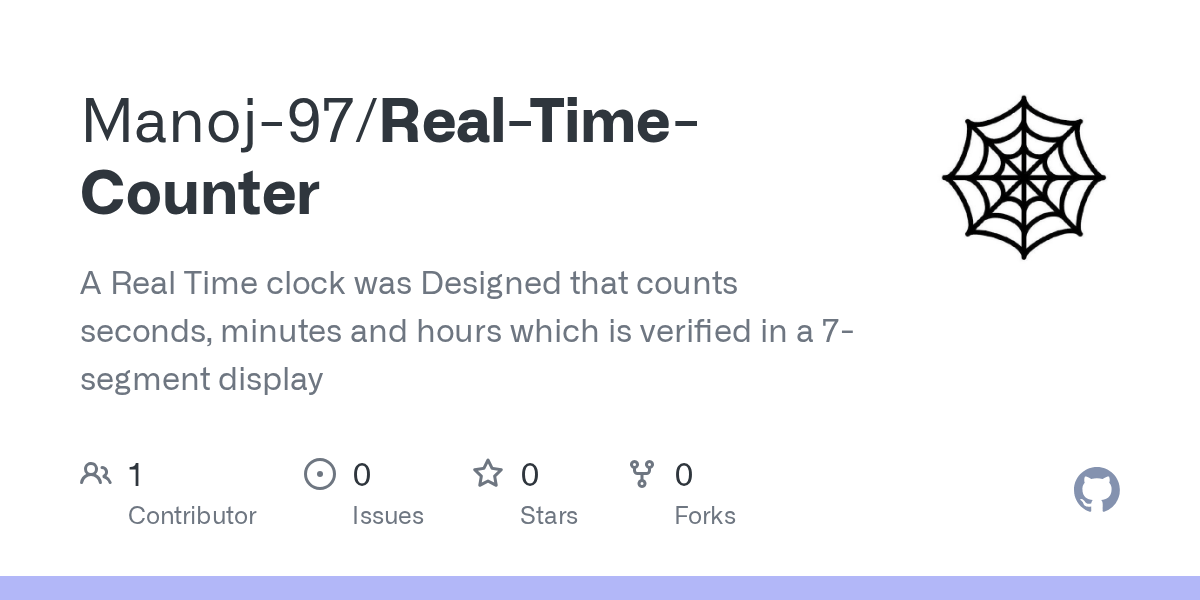 GitHub Manoj97/RealTimeCounter A Real Time clock was Designed