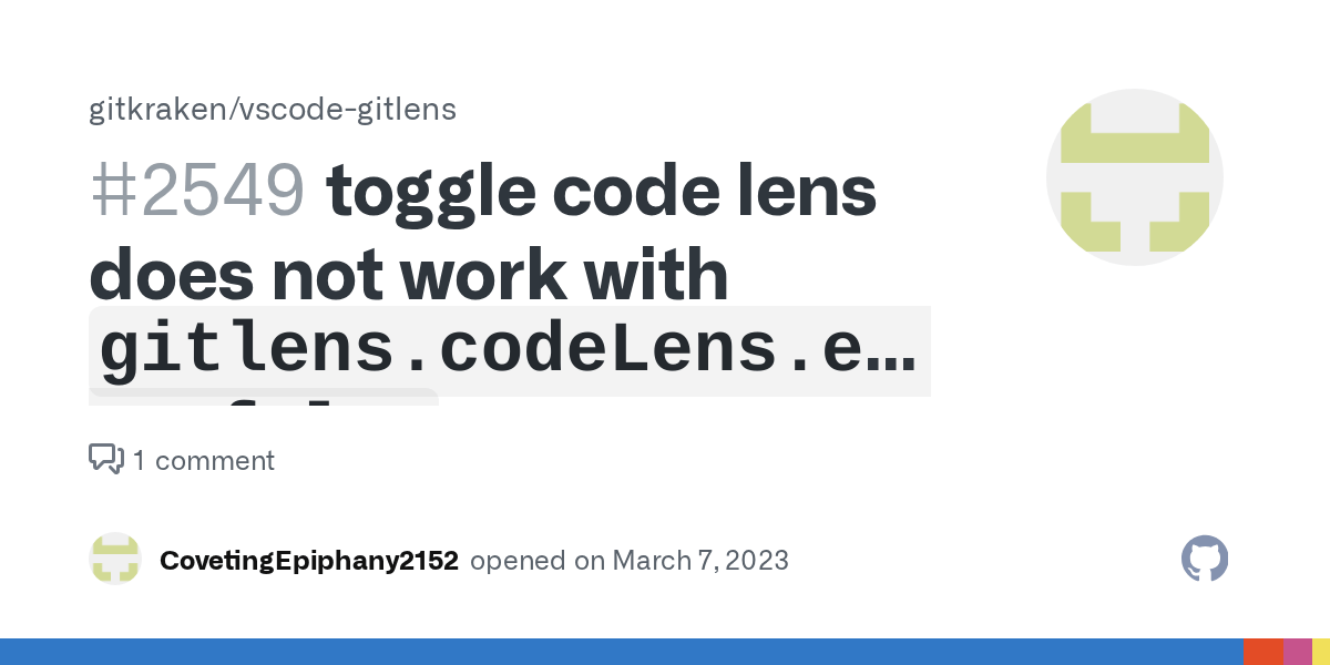 toggle code lens does not work with `gitlens.codeLens.enabled == false