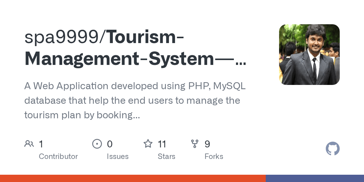 GitHub spa9999/TourismManagementSystemPHP A Web