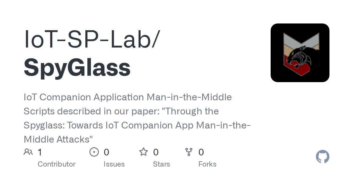 GitHub IoTSPLab/SpyGlass IoT Companion Application Maninthe