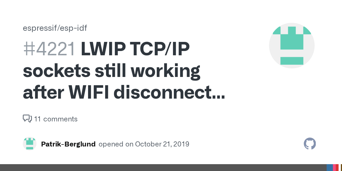 LWIP TCP/IP sockets still working after WIFI disconnect event (IDFGH
