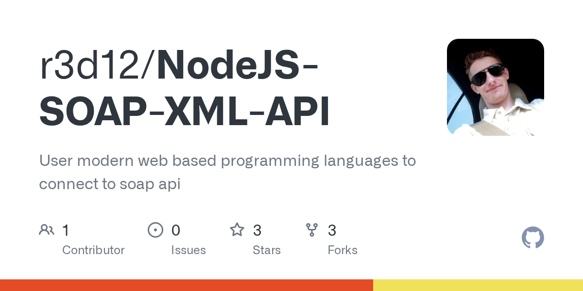 GitHub r3d12/NodeJSSOAPXMLAPI User modern web based programming