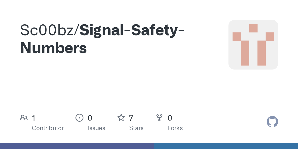 GitHub Sc00bz/SignalSafetyNumbers