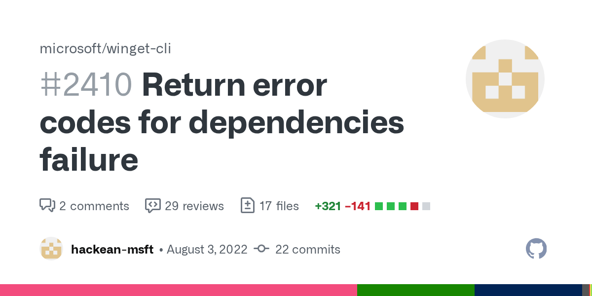 Return error codes for dependencies failure by hackeanmsft · Pull
