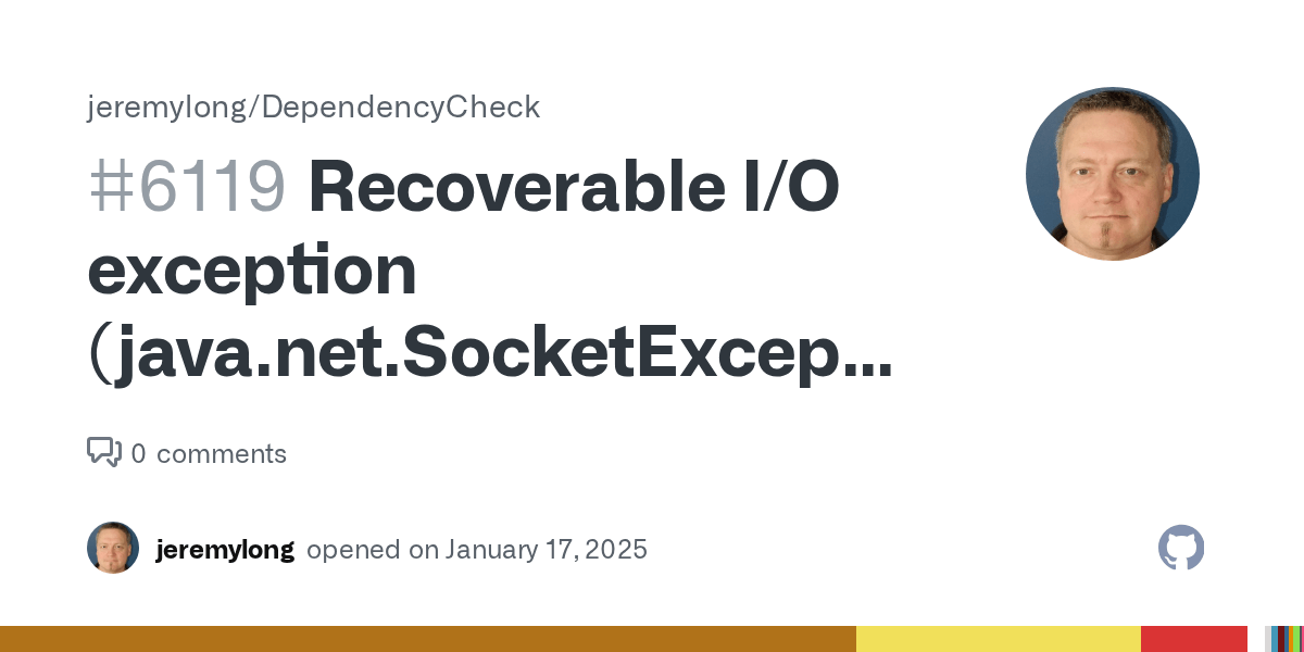 Recoverable I/O exception caught when