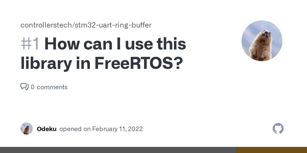 How can I use this library in FreeRTOS? · Issue #1 · controllerstech