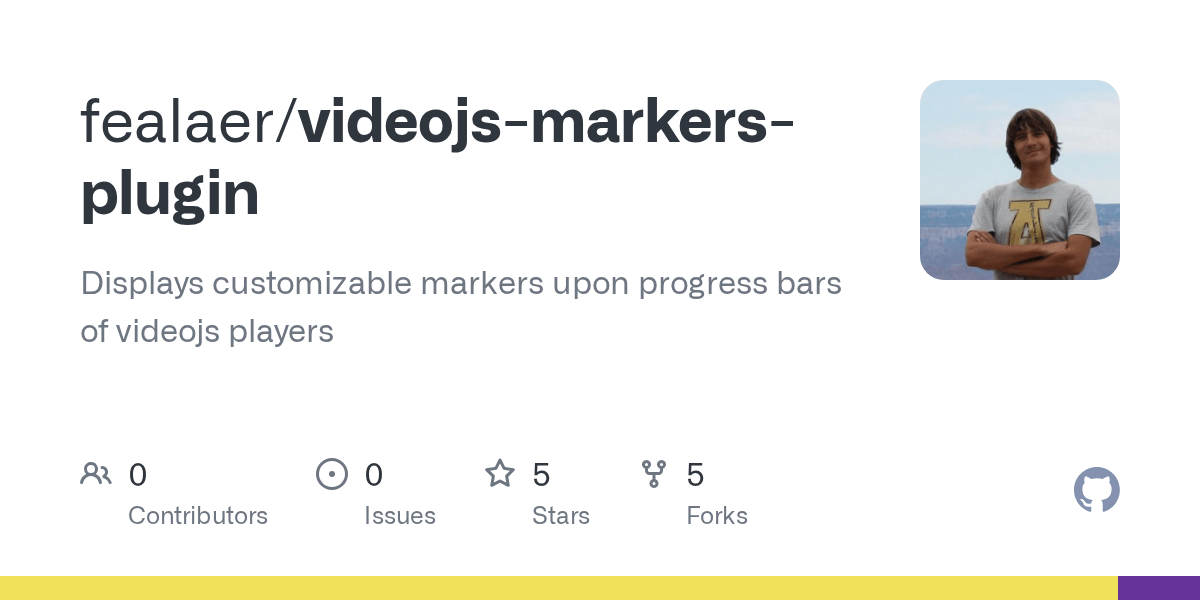 GitHub fealaer/videojsmarkersplugin Displays customizable markers