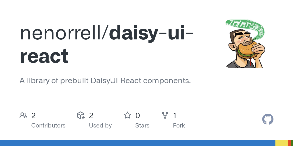 GitHub nenorrell/daisyuireact A library of prebuilt DaisyUI React