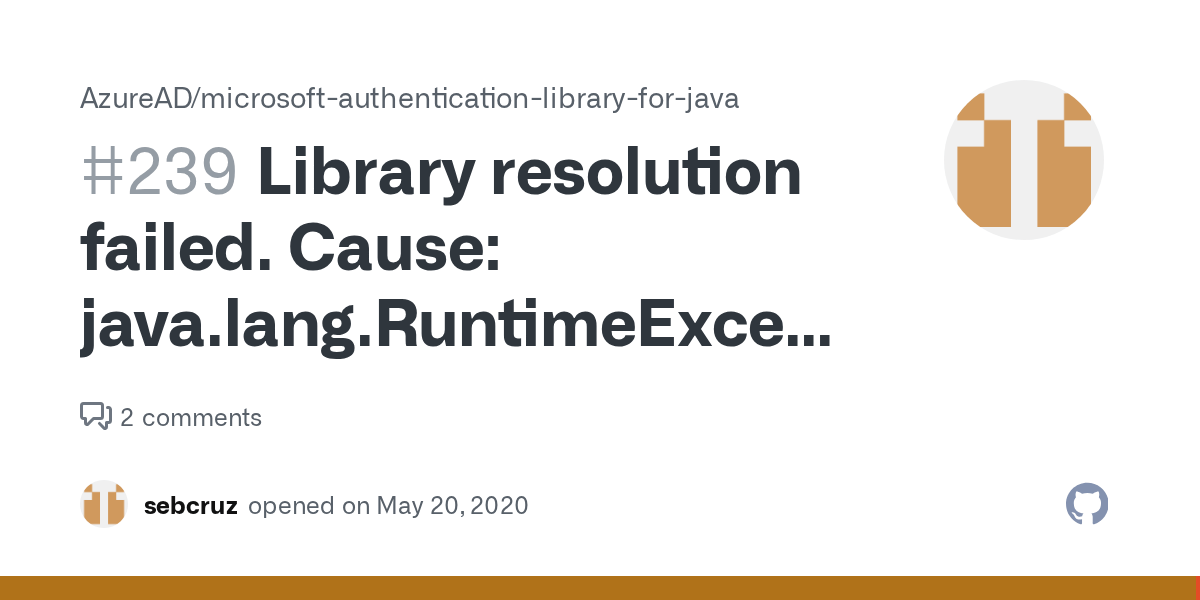 Library resolution failed. Cause java.lang.RuntimeException javax
