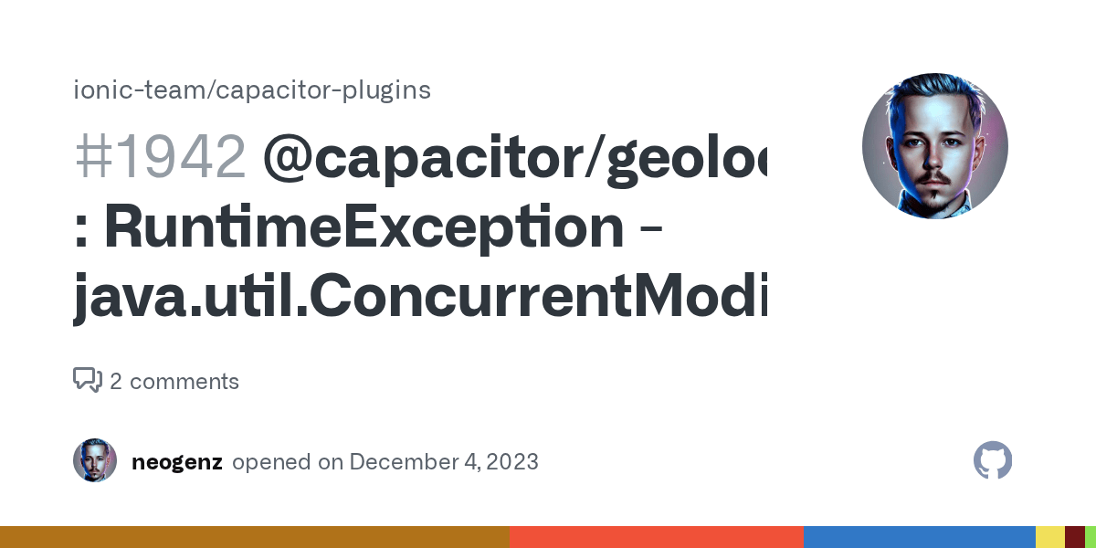 capacitor/geolocation RuntimeException java.util