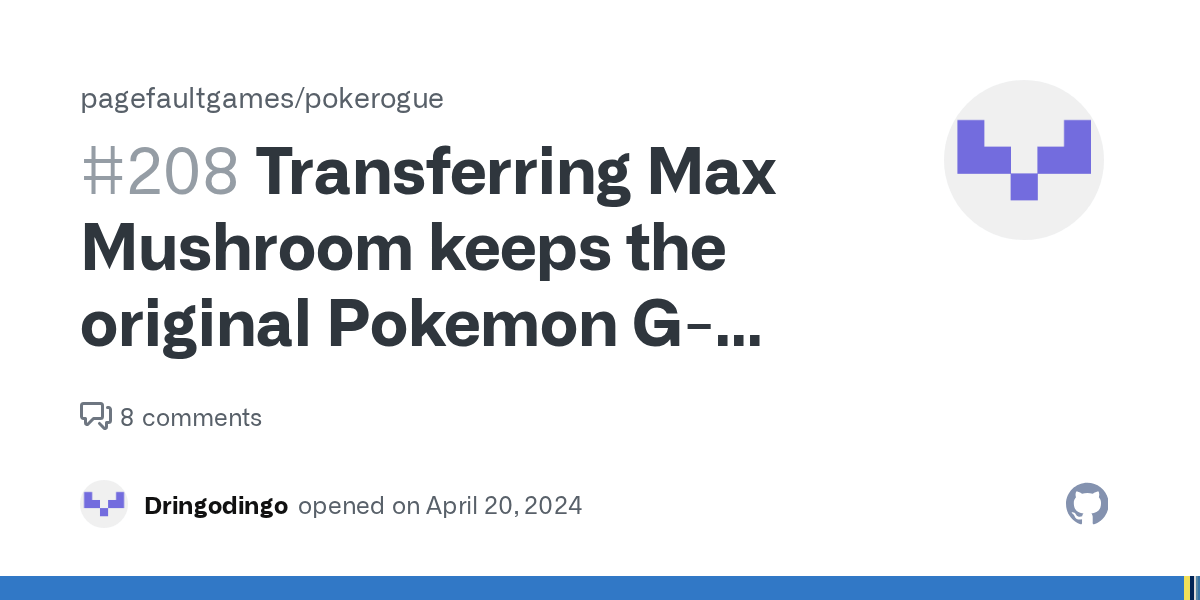 Transferring Max Mushroom keeps the original Pokemon G-Maxed 
