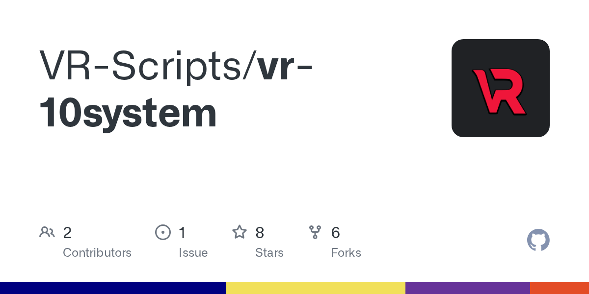 GitHub VRScripts/vr10system