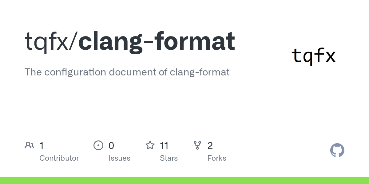 GitHub tqfx/clangformat The configuration document of clangformat