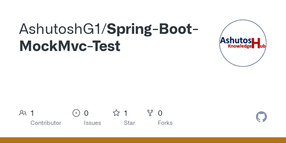 GitHub AshutoshG1/SpringBootMockMvcTest