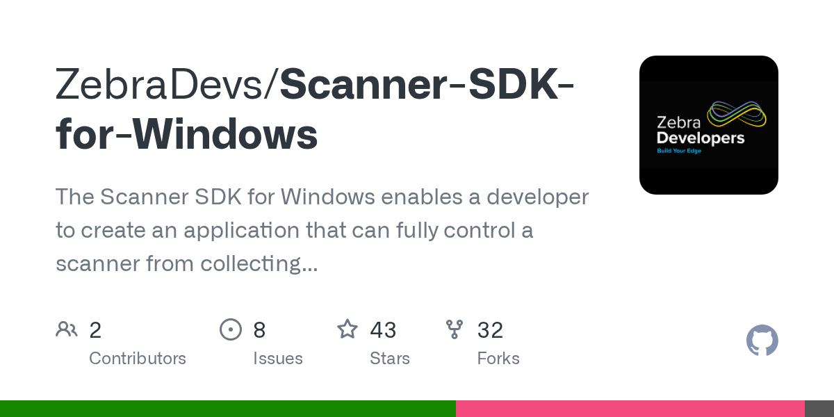 GitHub zebratechnologies/ScannerSDKforWindows The Scanner SDK for Windows enables a