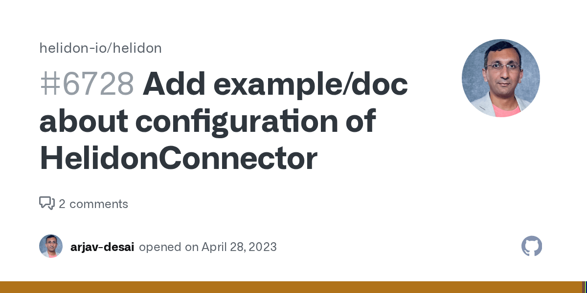 Add example/doc about configuration of HelidonConnector · Issue 6728