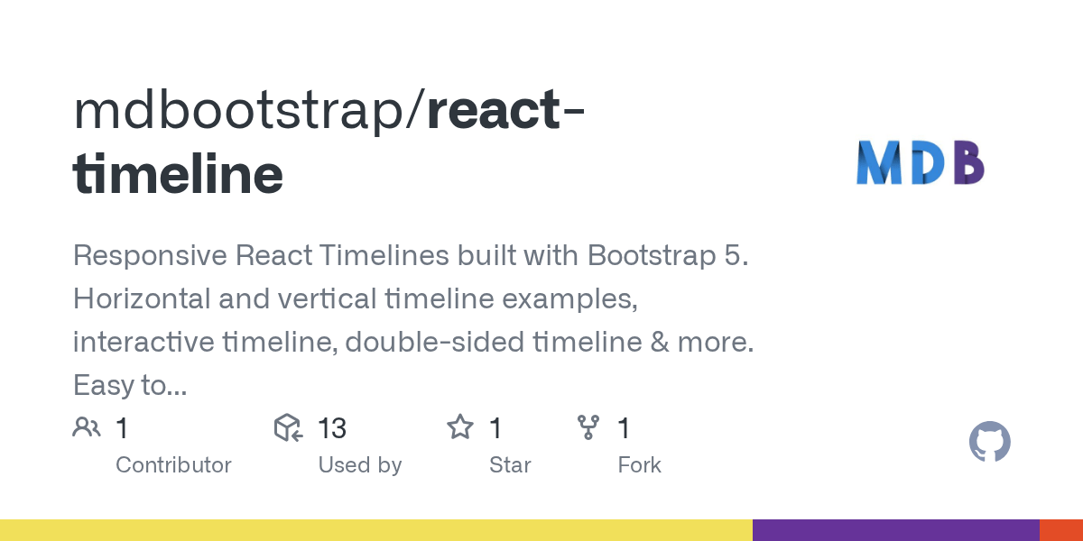 GitHub mdbootstrap/reacttimeline Responsive React Timelines built