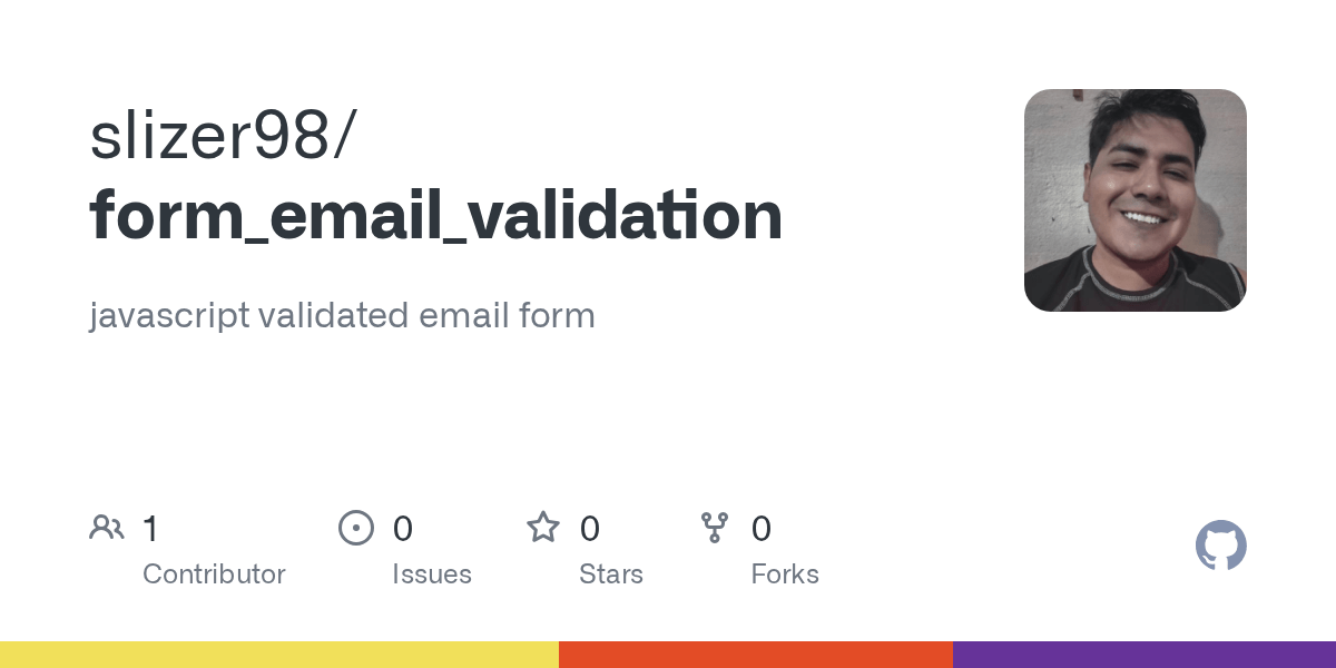 GitHub slizer98/form_email_validation javascript validated email form