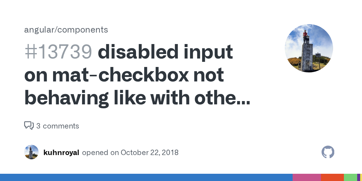 disabled input on matcheckbox not behaving like with other components