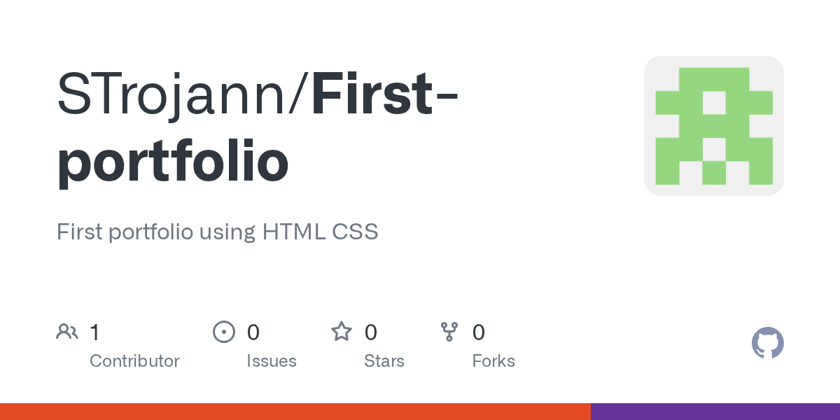 GitHub STrojann/Firstportfolio First portfolio using HTML CSS