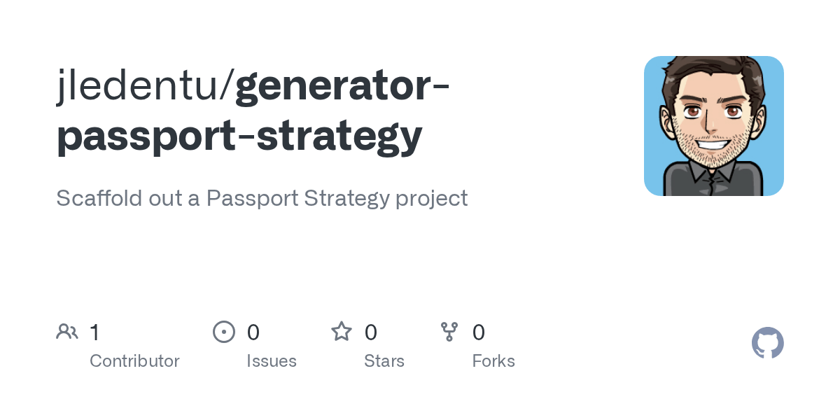 GitHub jledentu/generatorpassportstrategy Scaffold out a Passport