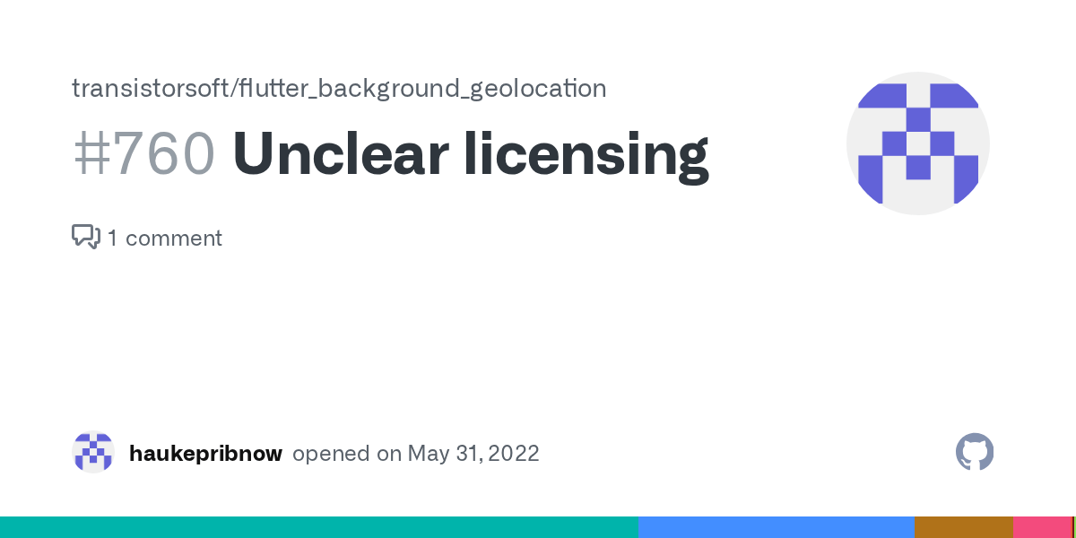 Unclear licensing · Issue 760 · transistorsoft/flutter_background