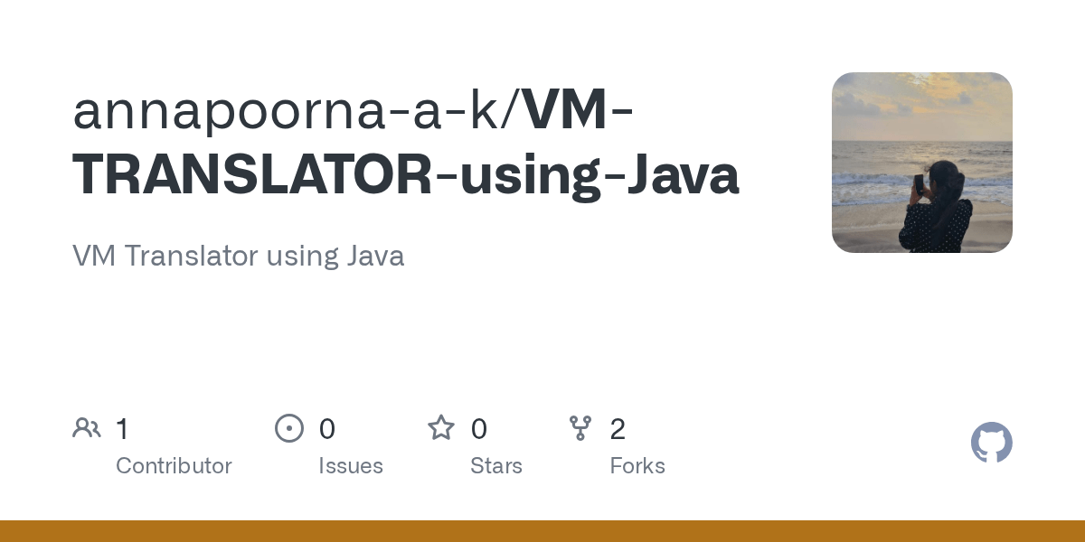 GitHub annapoornaak/VMTRANSLATORusingJava VM Translator using Java