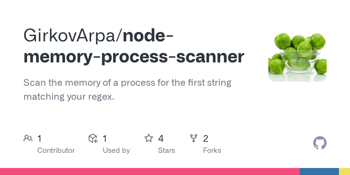 GitHub GirkovArpa/nodememoryprocessscanner Scan the memory of a