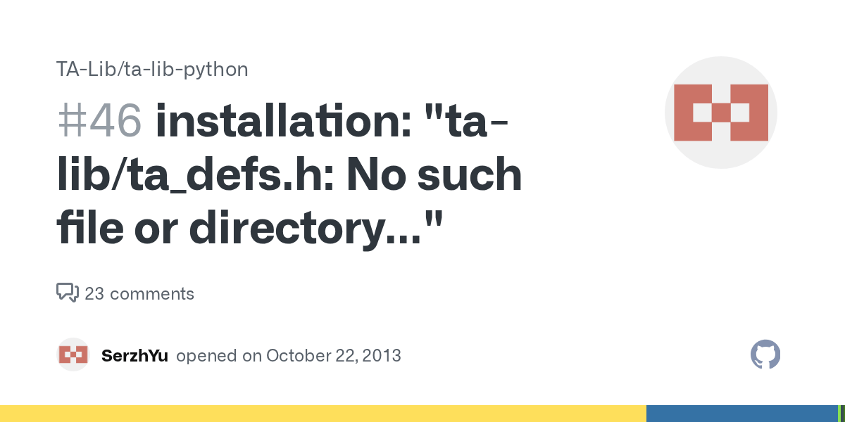 installation "talib/ta_defs.h No such file or directory..." · Issue