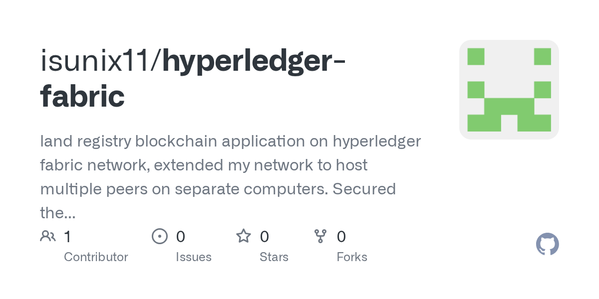 GitHub isunix11/hyperledgerfabric land registry blockchain