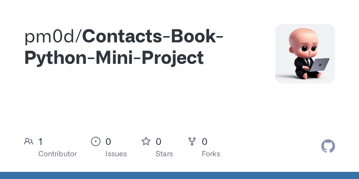 GitHub pm0d/ContactsBookPythonMiniProject