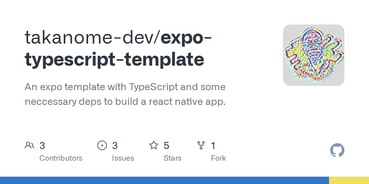 GitHub takanomedev/expotypescripttemplate An expo template with
