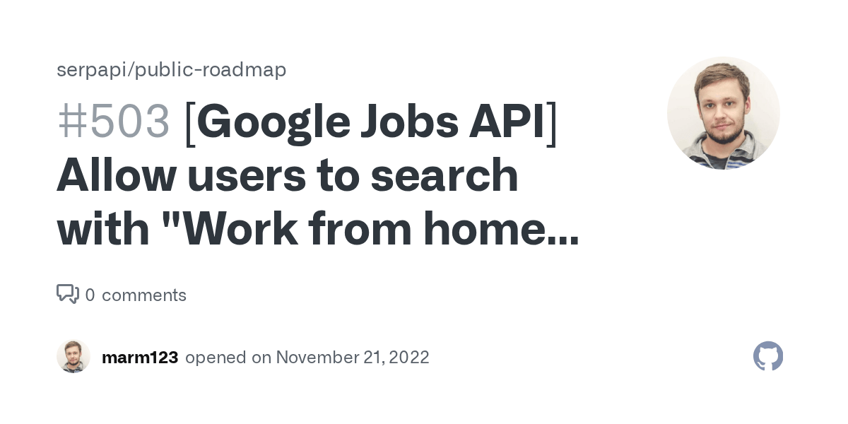 [Google Jobs API] Allow users to search with "Work from home" location