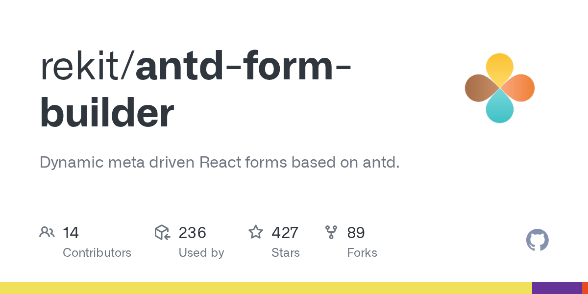 GitHub rekit/antdformbuilder Dynamic meta driven React forms based
