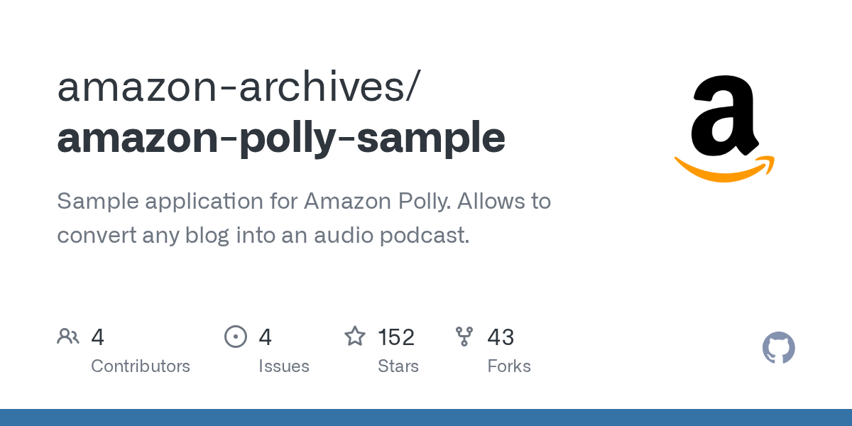 GitHub amazonarchives/amazonpollysample Sample application for