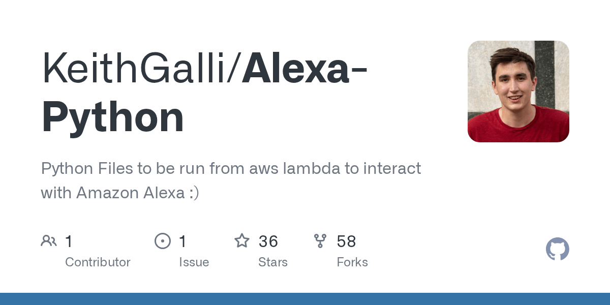 GitHub KeithGalli/AlexaPython Python Files to be run from aws