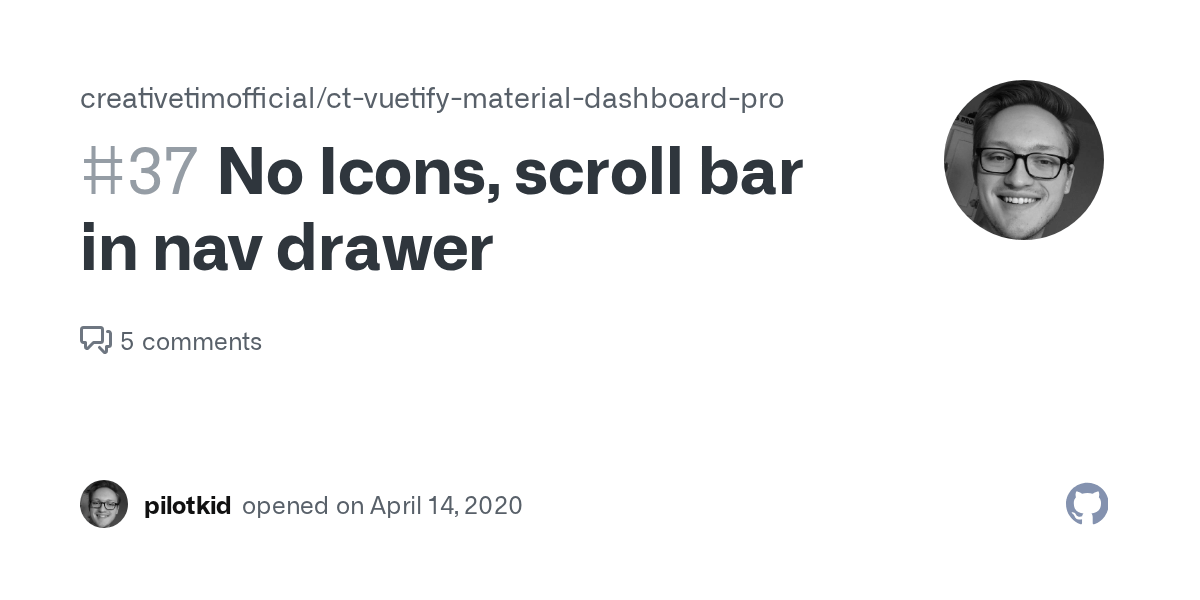 No Icons, scroll bar in nav drawer · Issue 37 · creativetimofficial/ct