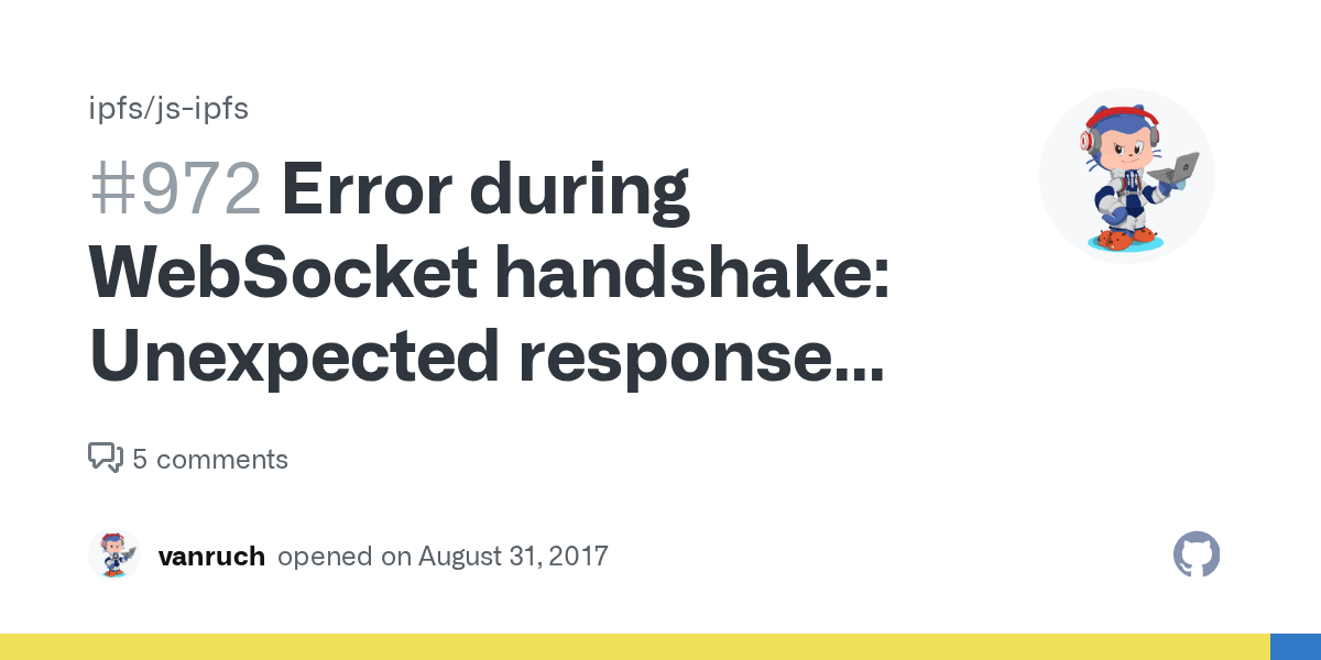 Error during WebSocket handshake Unexpected response code 502 · Issue