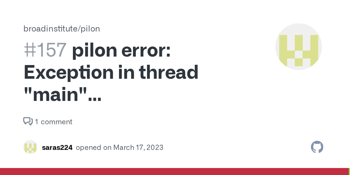 pilon error Exception in thread "main" java.lang